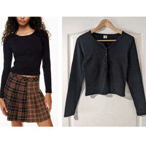 Aritzia Sunday Best | Drew long-sleeve henley in black